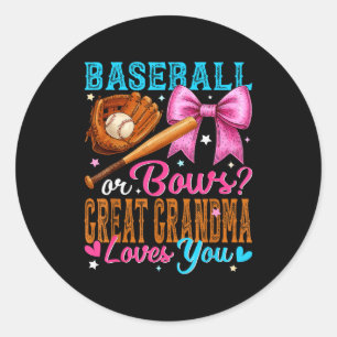 Pegatina Redonda Béisbol O Lazos La Bisabuela Te Ama Revelación De