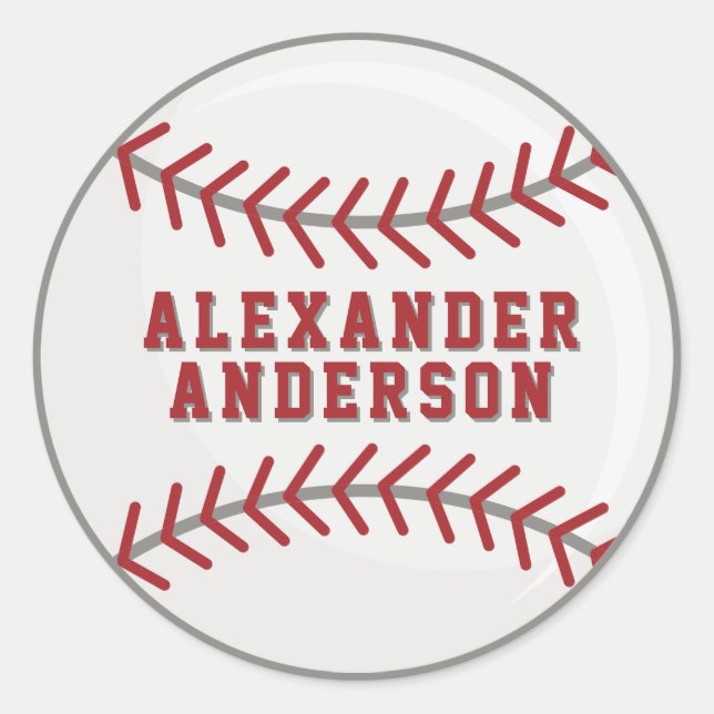 Pegatina Redonda Béisbol Personalizado  (Anverso)