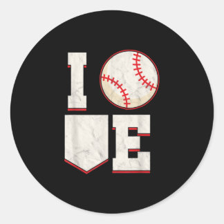 Pegatina Redonda Béisbol Pitcher Catcher Batter Softball Sports