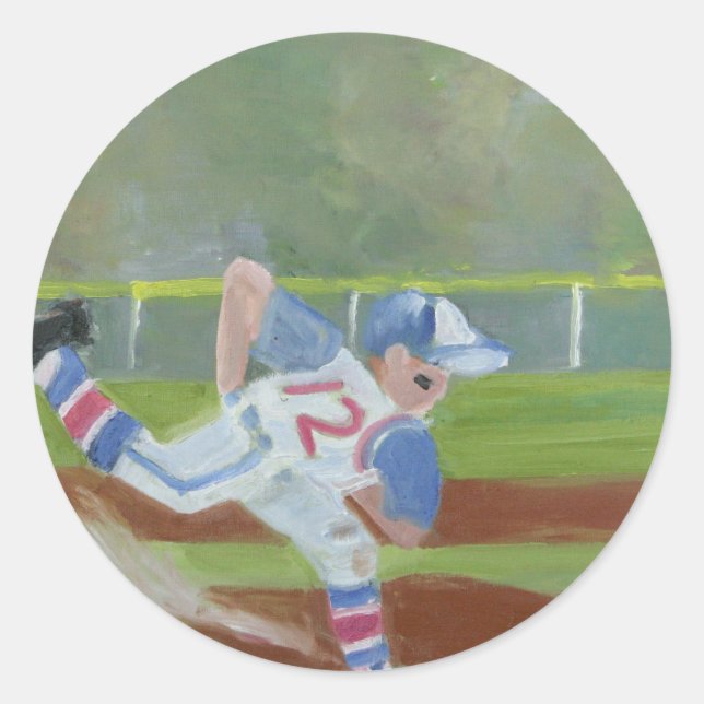 Pegatina Redonda Béisbol por bahía (Anverso)