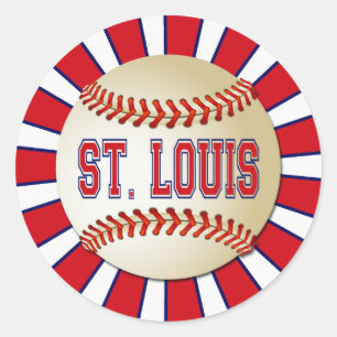 PEGATINA REDONDA BÉISBOL RETRO ST LOUIS