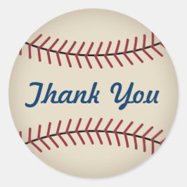 Pegatina Redonda Béisbol Rústico Gracias Pegatinas