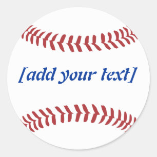 Pegatina Redonda Béisbol [texto de encargo]