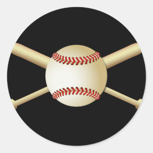 PEGATINA REDONDA BÉISBOL Y PALOS