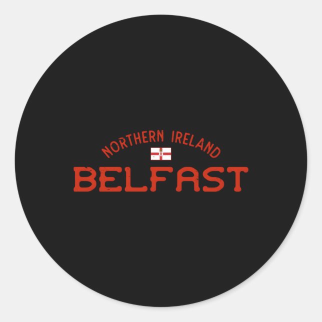 Pegatina Redonda Belfast Northern Ireland Irish Ulster (Anverso)