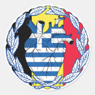 Pegatina Redonda Bélgica Bélgica Independencia griega Grecia