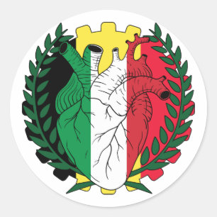 Pegatina Redonda Bélgica Bélgica San Josephs Día italiano Italia
