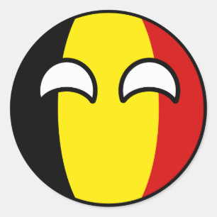 Pegatina Redonda Bélgica Geeky que tiende divertida Countryball