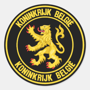 Pegatina Redonda Bélgica Round Emblem