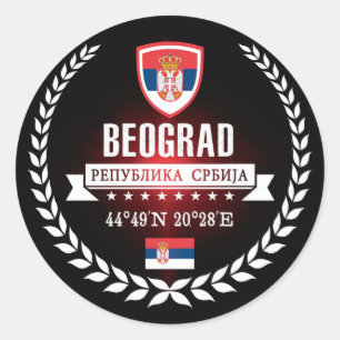 Pegatina Redonda Belgrado