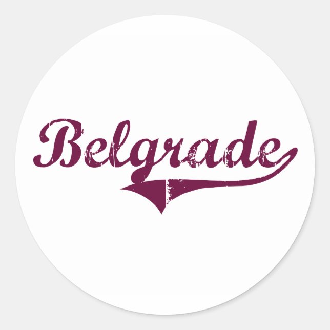Pegatina Redonda Belgrado Montana Classic Design (Anverso)