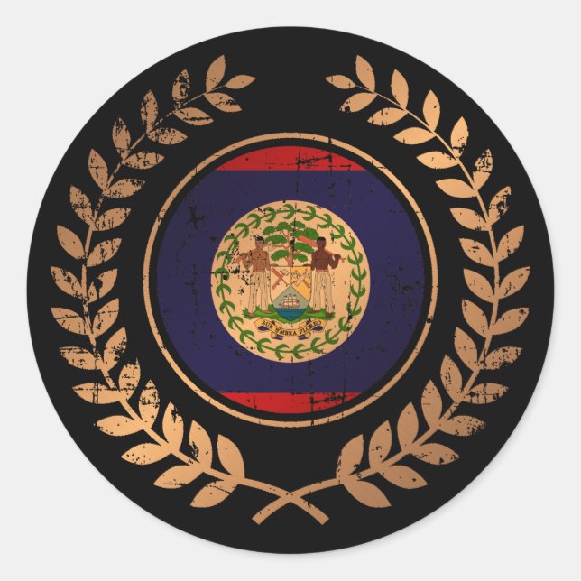 Pegatina Redonda Belice (Anverso)