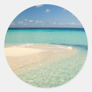 Pegatina Redonda Belice, Mar Caribe. Cayo Goff, una pequeña isla