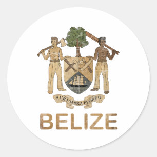 Pegatina Redonda Belice vintage