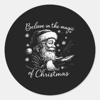 Pegatina Redonda Believe In The Magic Of Christmas, Funny Christmas