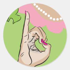 Pegatina Redonda Bella Artes de Chicas reales