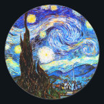 Pegatina Redonda Bella Artes nocturno Van Gogh Starry<br><div class="desc">Noche estrellada,  buen arte de Vincent van Gogh.</div>