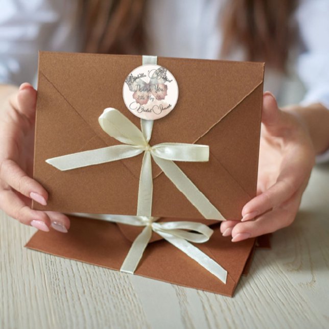 Pegatina Redonda Bella Mariposa Despedida de Soltera Agradecimiento (Subido por el creador)