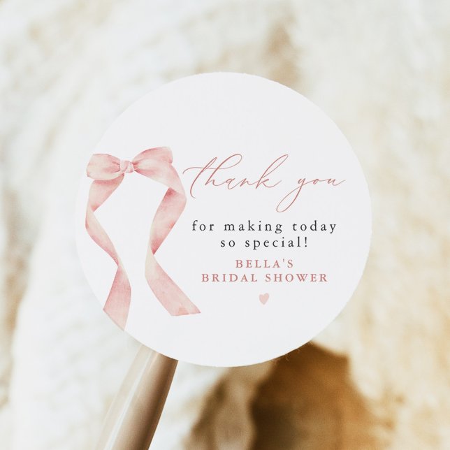 Pegatina Redonda BELLA Rubor Lazo Ella Está Atando el Nudo Gracias (Subido por el creador)