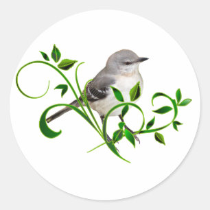 Pegatina Redonda Belleza de Mockingbird