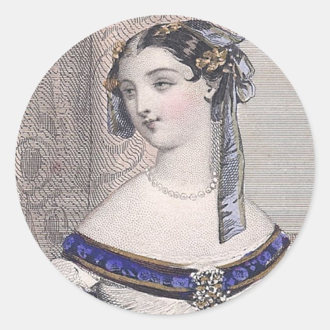 Pegatina Redonda Belleza victoriana de Jules David - ¡Cara espléndi (Anverso)