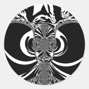 Pegatina Redonda Bello arte asombroso blanco africano de impresión 