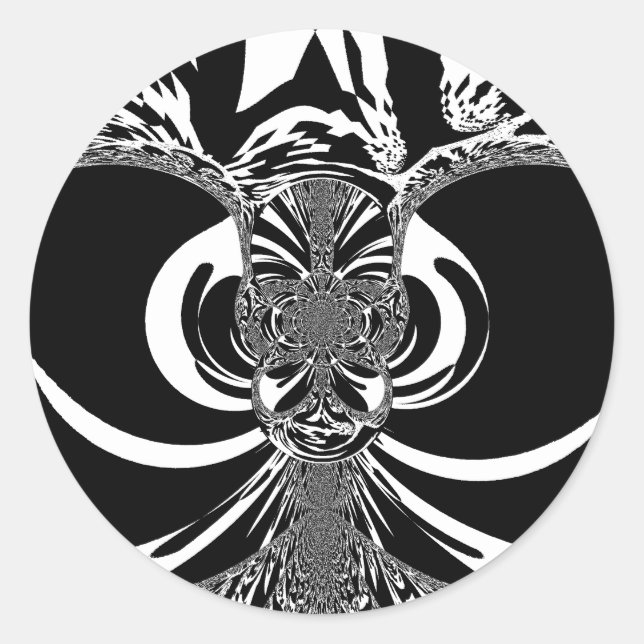 Pegatina Redonda Bello arte asombroso blanco africano de impresión  (Anverso)