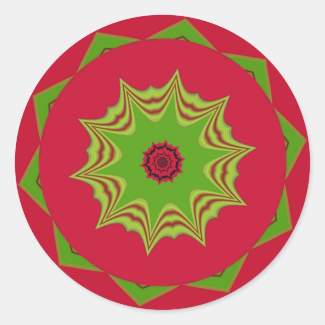 Pegatina Redonda Bello arte rojo étnico africano asombroso (Anverso)