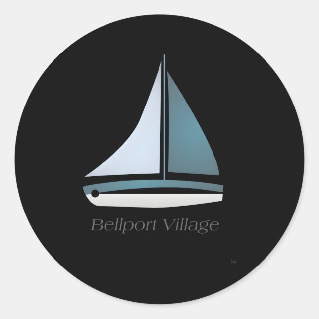 Pegatina Redonda Bellport Village (Anverso)