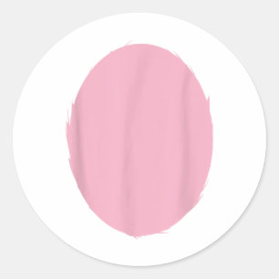 Pegatina Redonda Belly de conejo rosado de pascua camiseta de pascu