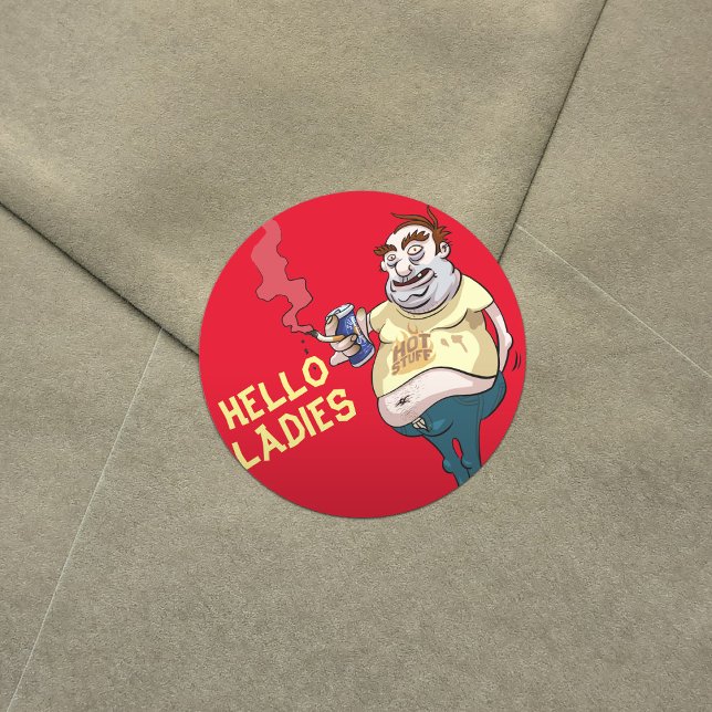 Pegatina Redonda Belly De Cosas Calientes Fumador En Personalizado  (Subido por el creador)