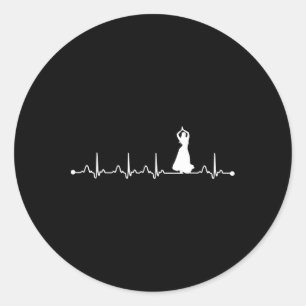 Pegatina Redonda Belly del latido Dancing Ekg Lover