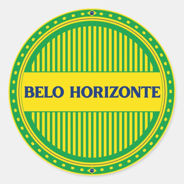 Pegatina Redonda Belo Horizonte City Pride – Brazilian Identity (Anverso)