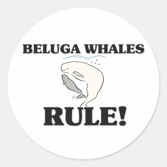 PEGATINA REDONDA ¡BELUGA BALLENAS GESTIONA! (Anverso)