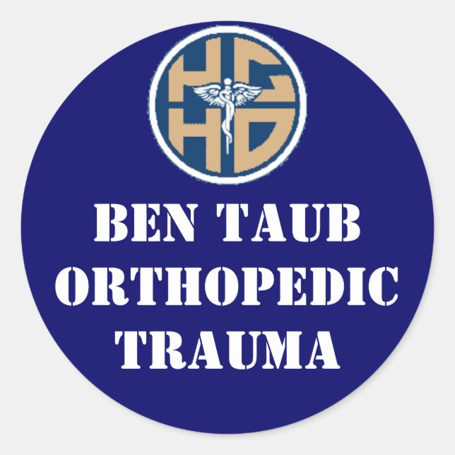 Pegatina Redonda ben taub ortho (Anverso)