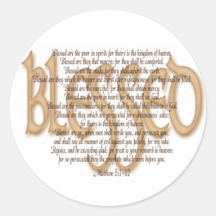 Pegatina Redonda Bendecido - beatitudes