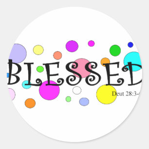 Pegatina Redonda bendecido de colores