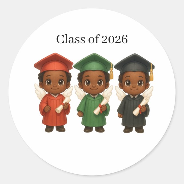 Pegatina Redonda Bendecidos & Graduandos 2026 (Anverso)
