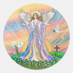 Pegatina Redonda Bendición de ángel
