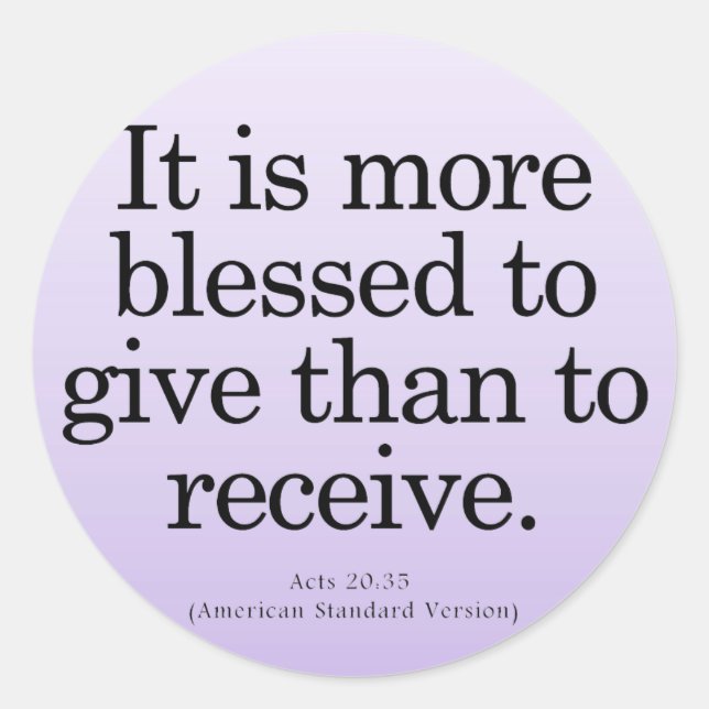 Pegatina Redonda Bendición de dar leyes 20-35 (Anverso)