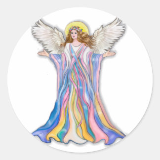 Pegatina Redonda Bendición del Ángel de la Guarda