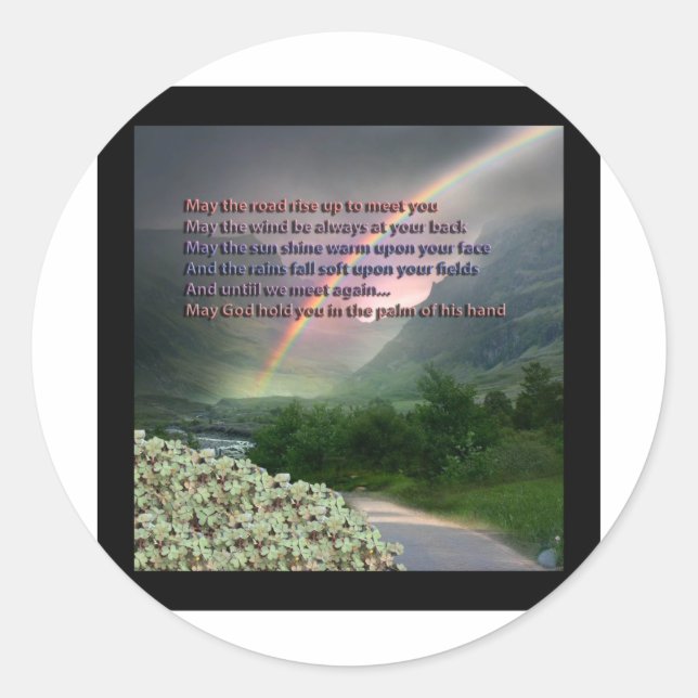 PEGATINA REDONDA BENDICIÓN IRLANDESA (Anverso)