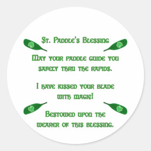 Pegatina Redonda Bendición Kayak de St. Paddle