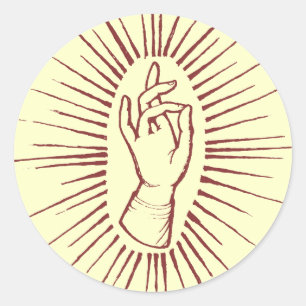 Pegatina Redonda Bendición mano