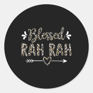 Pegatina Redonda Bendita Abuela Rah Rah Abuela Cute Leopard M