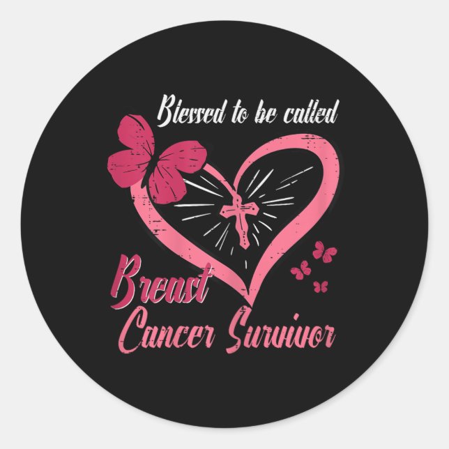 Pegatina Redonda Bendita De Ser Llamada Jesucristo Sobreviviente De (Anverso)