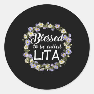 Pegatina Redonda Bendita Por Ser Llamada Impresión De Lita Cute Cha