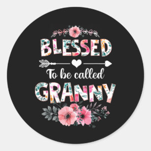 Pegatina Redonda Bendita Que La Llamen Abuela Camisas Graciosas.