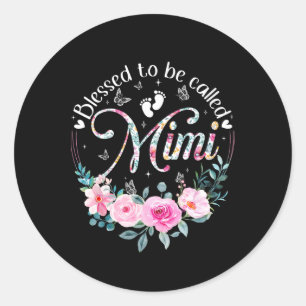 Pegatina Redonda Bendita Que Se Llame Día de la Madre Floral Mimi C