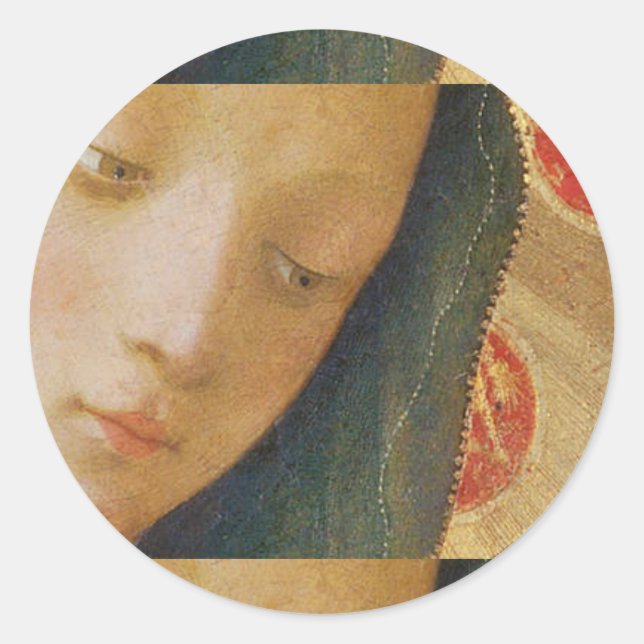 Pegatina Redonda Bendita Virgen María (Anverso)